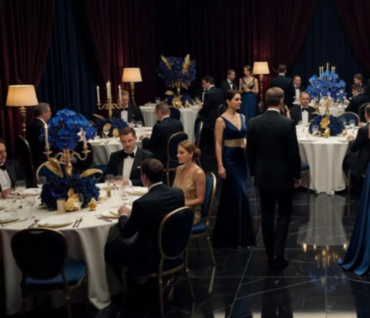 Tematyczne doświadczenie Casino Royale z eleganckimi dekoracjami i światłem w stylu Jamesa Bonda