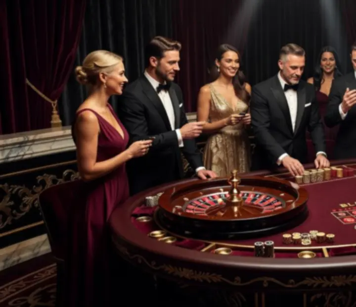 Luksusowy wieczór kasynowy z profesjonalnymi stołami do pokera, ruletki i blackjacka